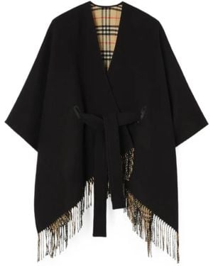 Burberry Wool Tay Cape - Black