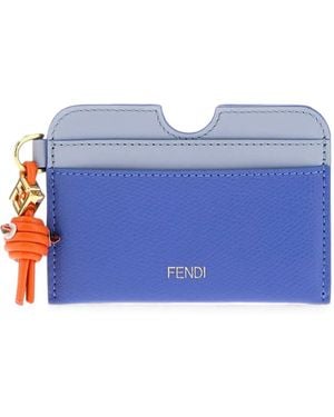 Fendi Ff Diamonds Card Holder - Blue
