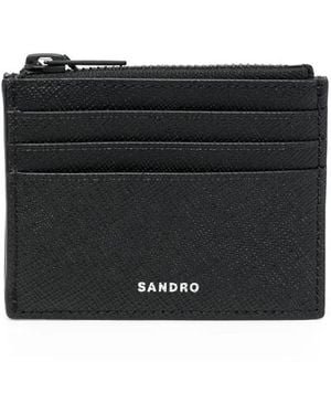 Sandro Logo-Lettering Card Holder - Black