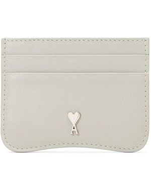 Ami Paris Paris Paris Cowhide-Leather Card Holder - Natural