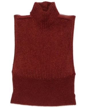 Max Mara Backless Ribbed-Knit Vest - Red