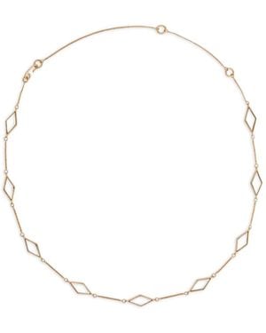 Jil Sander Argyle-Pattern Brass Necklace - White