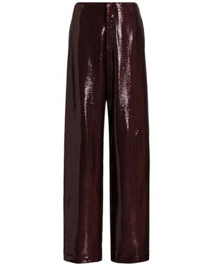 Alberta Ferretti Sparkling Night Sequin-Embellished Wide-Leg Trousers - Purple