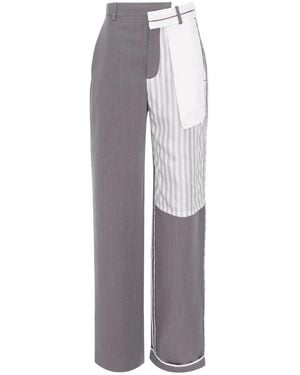 CuAnna Pantalones Mark Con Panel A Rayas - Gris