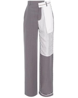 CuAnna Mark Striped-Panel Pants - Gray