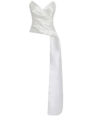 Elisabetta Franchi Gazar Top With Tail-Like Panel - White