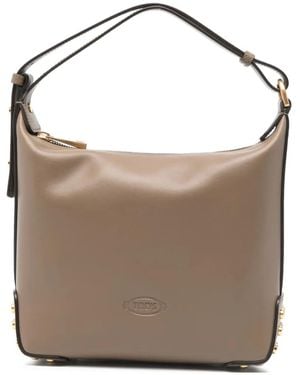 Tod's Borsa A Secchiello Media Con Borchie - Marrone