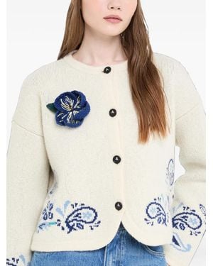 Alanui Broche Hibiscus Bordado - Azul