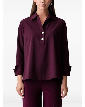 Joseph Ribkoff Button-Back Long-Sleeve Blouse - Purple