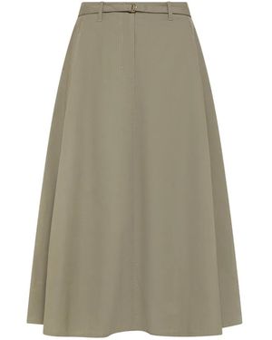 Seventy Belted A-Line Midi Skirt - Natural