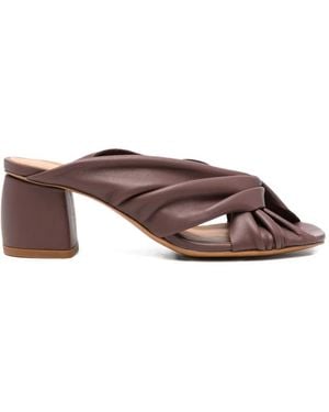 forte_forte Nappa Crossed Sandals - Brown