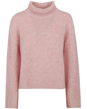 Lisa Yang Rollkragenpullover Mit Geripptem Saum - Pink