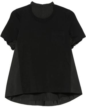 Sacai Camiseta Con Abertura Posterior - Negro