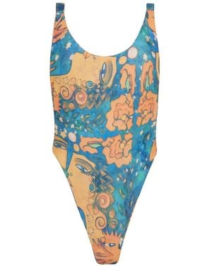 Donde Esteban El Beso Scoop-Neck Swimsuit - Blue