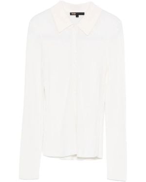 Maje Buttoned Collared Sweatshirt - White