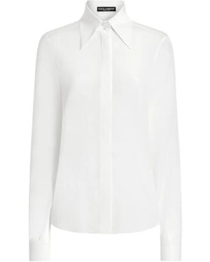 Dolce & Gabbana Bluse Aus Crêpe De Chine - Weiß