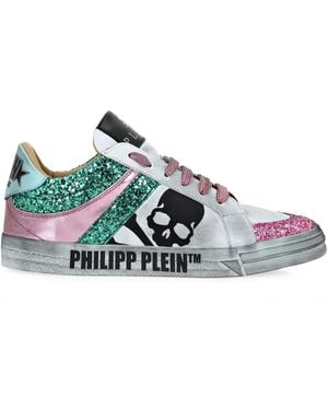 Philipp Plein Glitter Skull スニーカー - グリーン