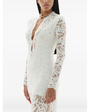 MANURI Sage Lace Long-Sleeve Maxi Dress - White
