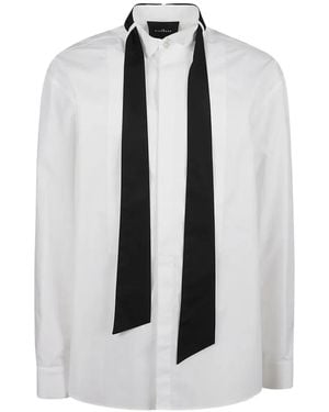 John Richmond Scarf-Detail Bib-Front Shirt - White