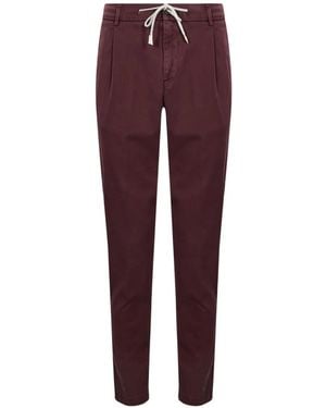 Eleventy Drawstring Pleated Trousers - Purple