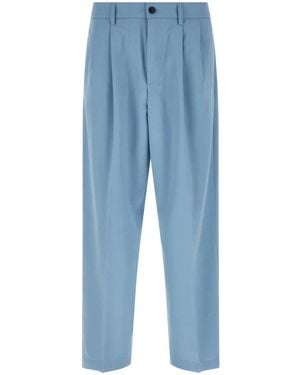 Department 5 Whisky Pleated Straight-Leg Trousers - Blue
