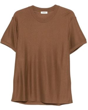 Sandro Ribbed T-Shirt - Brown