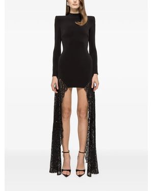 Nissa Lace-Trim Mini Dress - Black