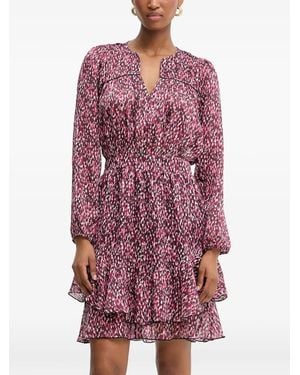 Morgan Ruffled V-Neck Dress - Red