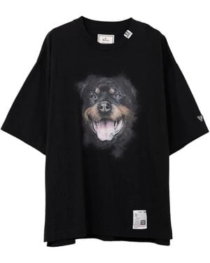 Maison Mihara Yasuhiro T-Shirt Met Hondenprint - Zwart