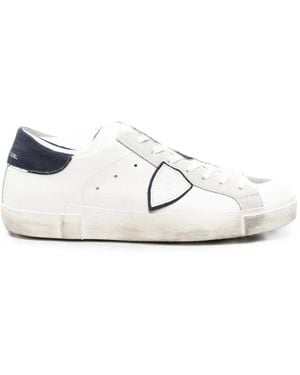 Philippe Model Distressed Leather Trainers - White