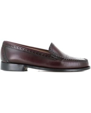 G.H. Bass & Co. Leather Perforated Loafers - Brown