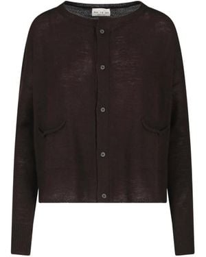 Ma'ry'ya Button-Fastening Virgin Wool Cardigan - Black