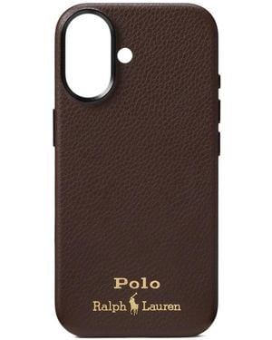 Polo Ralph Lauren Iphone 16 Leather Case - Brown