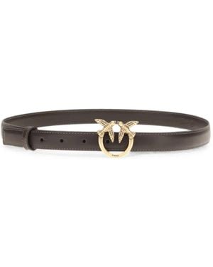 Pinko Love Birds Leather Belt - White