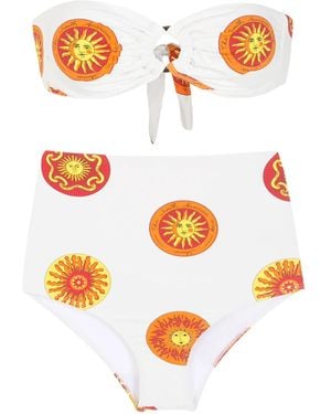 Amir Slama Bikini Con Stampa - Bianco