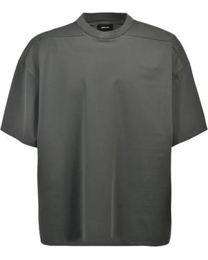 BREATH New Rich Silky Wide Dropped-Shoulder T-Shirt - Grey