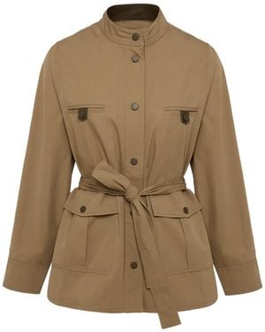 Yves Salomon Belted Jacket - Natural