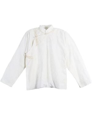 Comme des Garçons Embroidered High Neck Blouse - White
