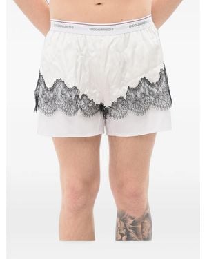 DSquared² Lace-Trim Boxers - Grey