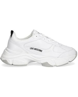 Love Moschino Leather Trainers - White