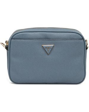 Guess Logo Plaque Crossbody Bag - Blue