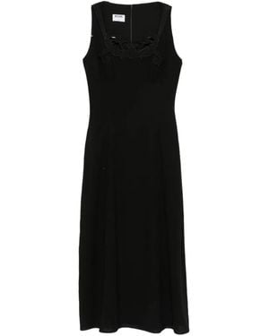 Moschino Cut-Out Embroidered Midi Dress - Black