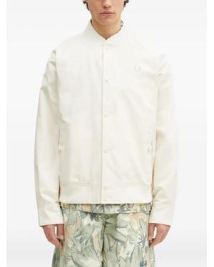 Fred Perry Logo-Embroidered Shirt Jacket - White