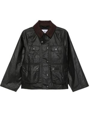 Barbour X A.P.C. Logo-Embroidered Corduroy-Collar Jacket - Black