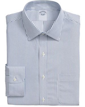 Brooks Brothers Ainsley Collar Striped Shirt - Blue
