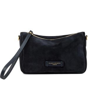 Gianni Chiarini Small Nora Suede Pouch Bag - Black