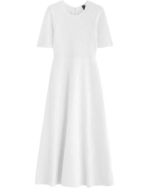 Needle & Thread Floral Pointelle Dress - White