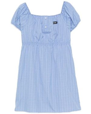 Miu Miu Vestido Corto A Cuadros - Azul