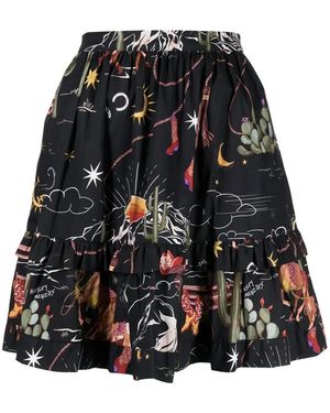 Hayley Menzies Falda Midi Sundance - Negro