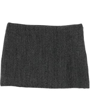 P.A.R.O.S.H. Herringbone Mini Skirt - Black